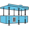 Professional roof lifting service in Pakistan using heavy duty hydraulic jacks for safe house raising and foundation leveling
